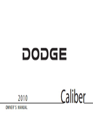 2016 Dodge Caliber Owner S Guide