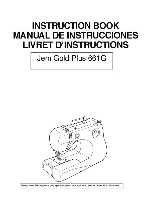 Janome One Step 659 Manual